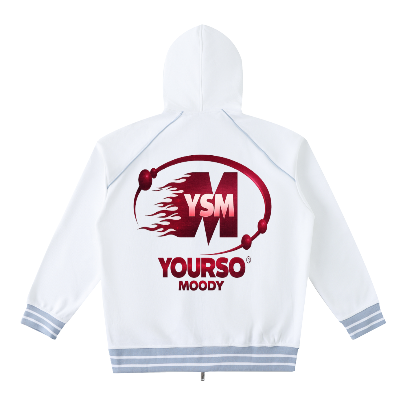 Striped Trim Zip-Up Hoodie,IMTHATSERIOUS,Men Hoodie,Men