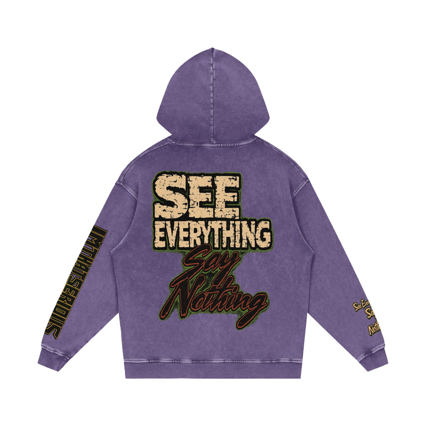 IMTHATSERIOUS,Say Nothing,Say Nothing Men,Say Nothing Men Hoodie,Say Nothing Tracksuit,Say Nothing Men Tracksuit,Snow Washed Loose Cotton Hoodi,Men,Men Tracksuit,Men Snow Washed Cotton Hoodie