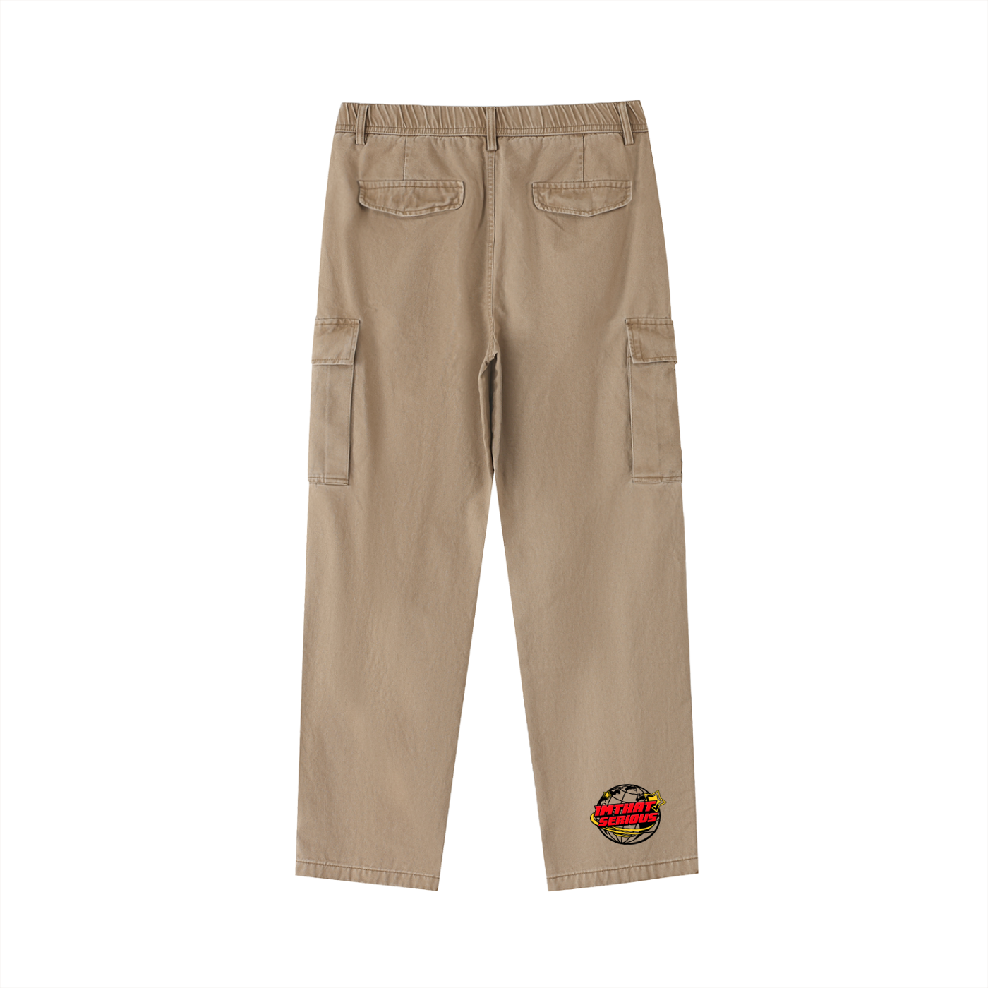 Cotton Elastic-Waist Cargo Pan,pants,men,women,cargo pants,imthatserious