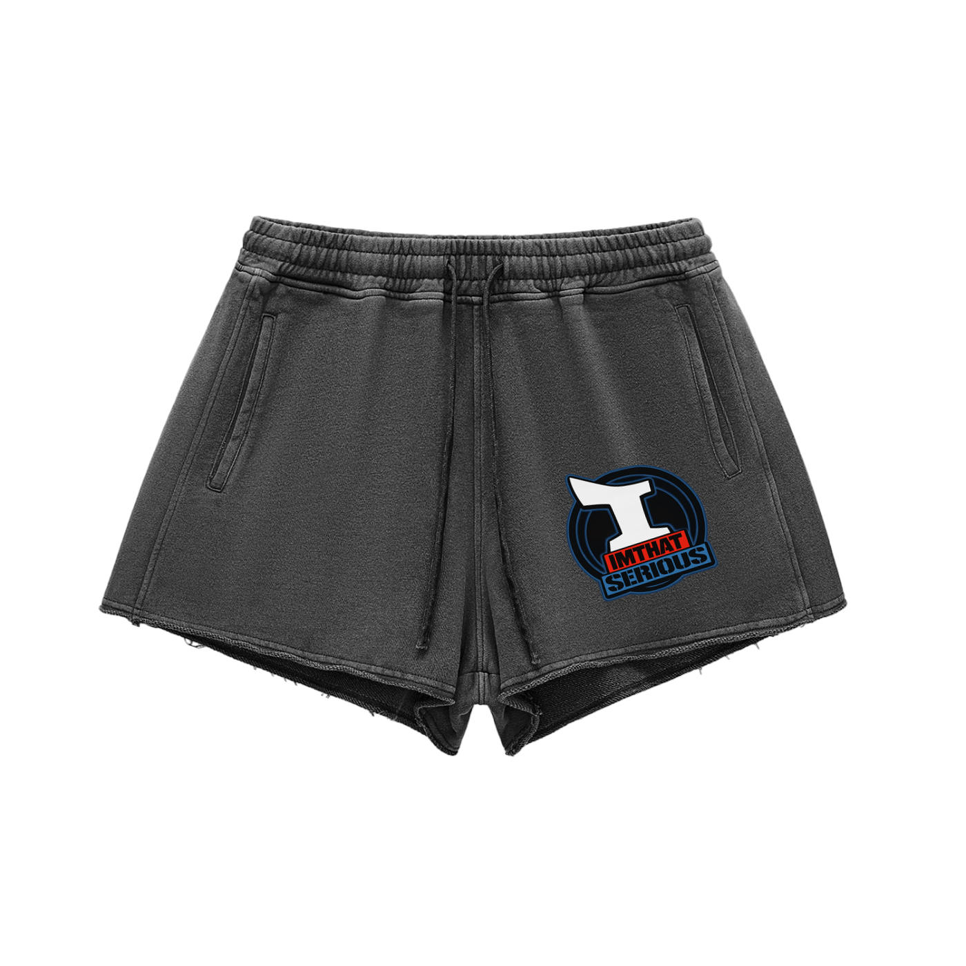 The Invaders,The Invaders Female Shorts,IMTHATSERIOUS,Drawstring Shorts,Female Drawstring Shorts,Snow Washed Raw Edge,Female Snow Washed Raw Edge,Female Snow Washed Shorts
