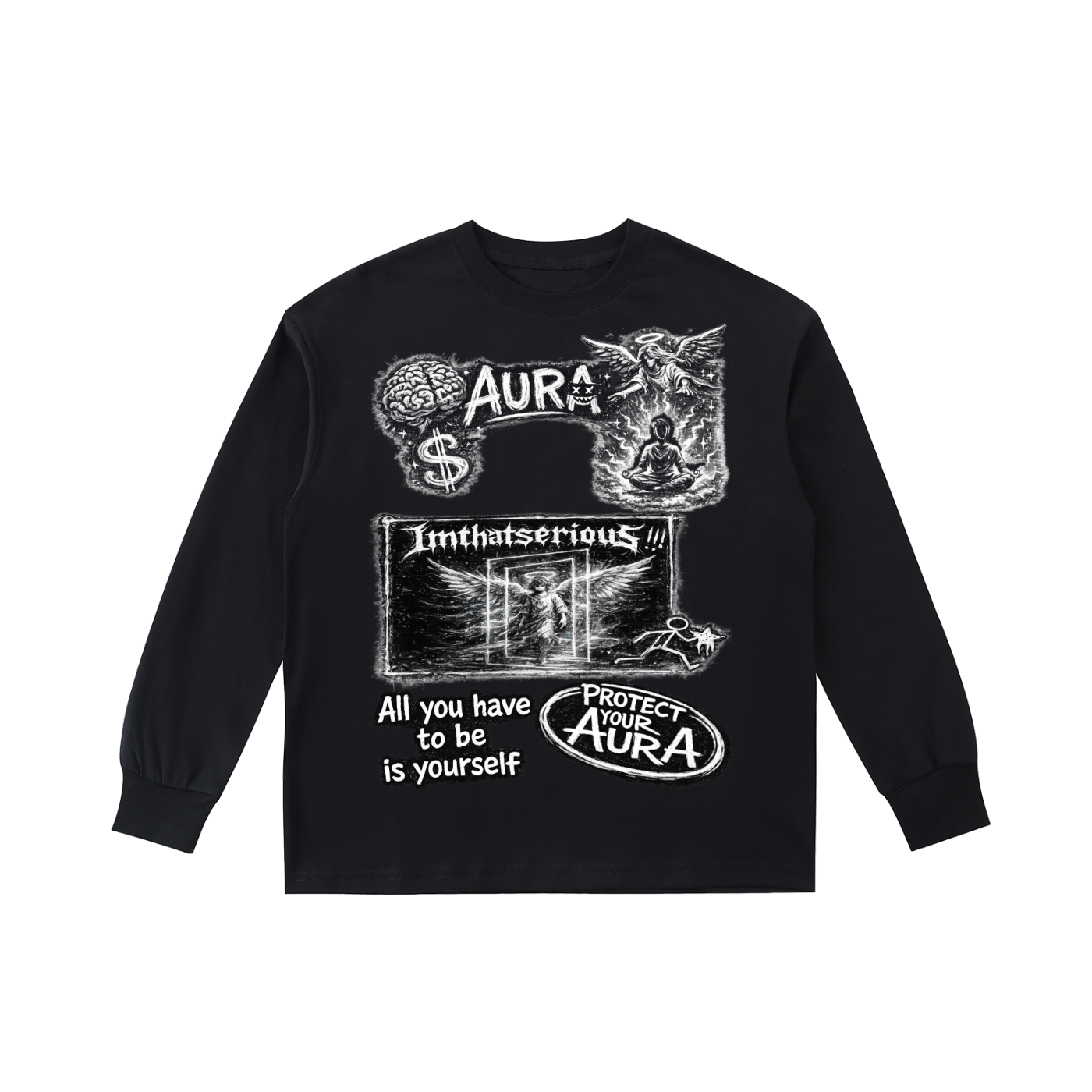 Aura' Kids' Cotton Long-Sleeve,Kids,Aura Kids,Kids Aura Long Sleeve,Kids Long Sleeve Tee,IMTHATSERIOUS