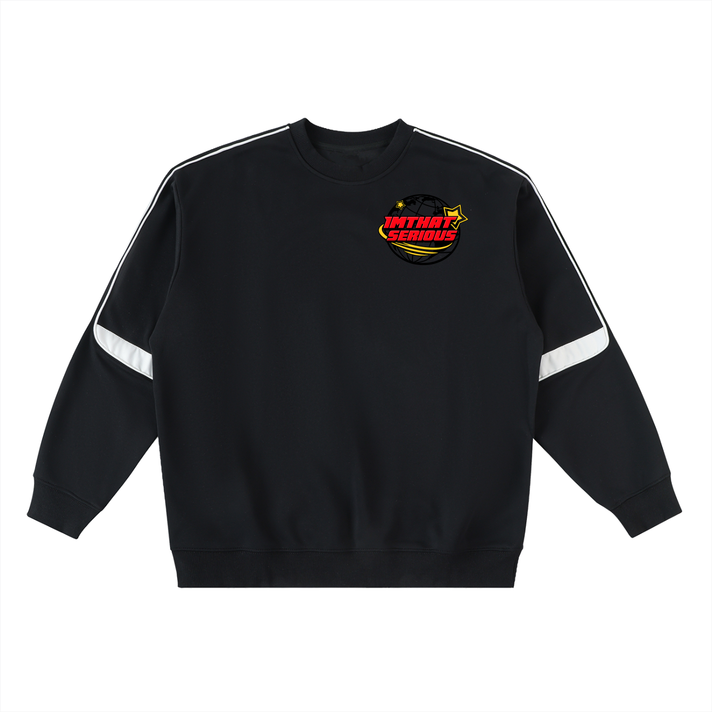 Oversized Crewneck Taped Sweat,sweatshirt,imthatserious,oversized,crewneck,men,oversized sweatshirt,crewneck sweatshirt