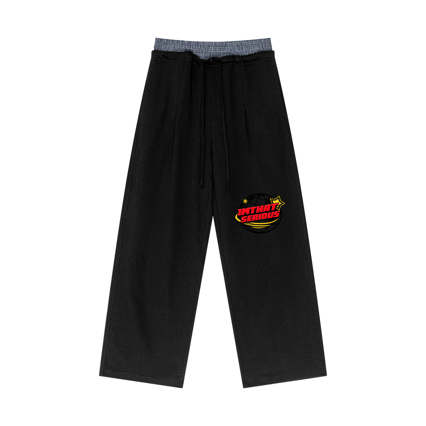 Plaid Contrast Waist Pants,men,women,imthatserious,pants,wasit pants