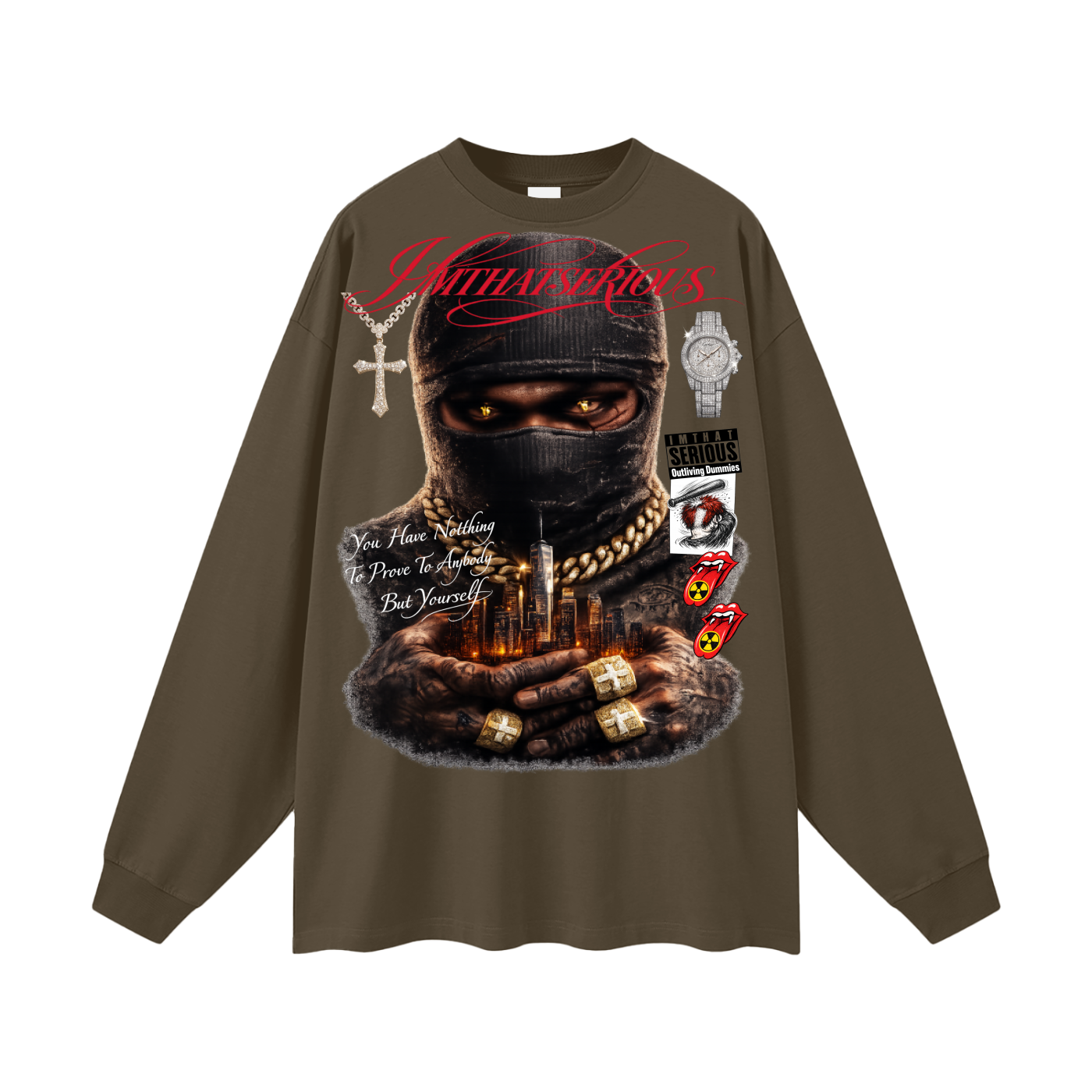 Hustlin' Oversized Long Sleeve,IMTHATSERIOUS,Men,Men Oversized Long Sleeve Tee,Hustlin Men,Hustlin Men Long Sleeve Tee