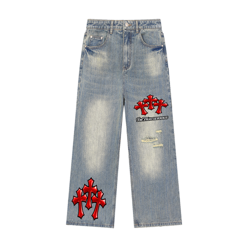 Vintage Wash Distressed Denim ,Jeans,Red Cross,Red Cross Jeans,Denim Jeans,IMTHATSERIOUS,Vintage,Men,Men Jeans,Men Denim Jeans