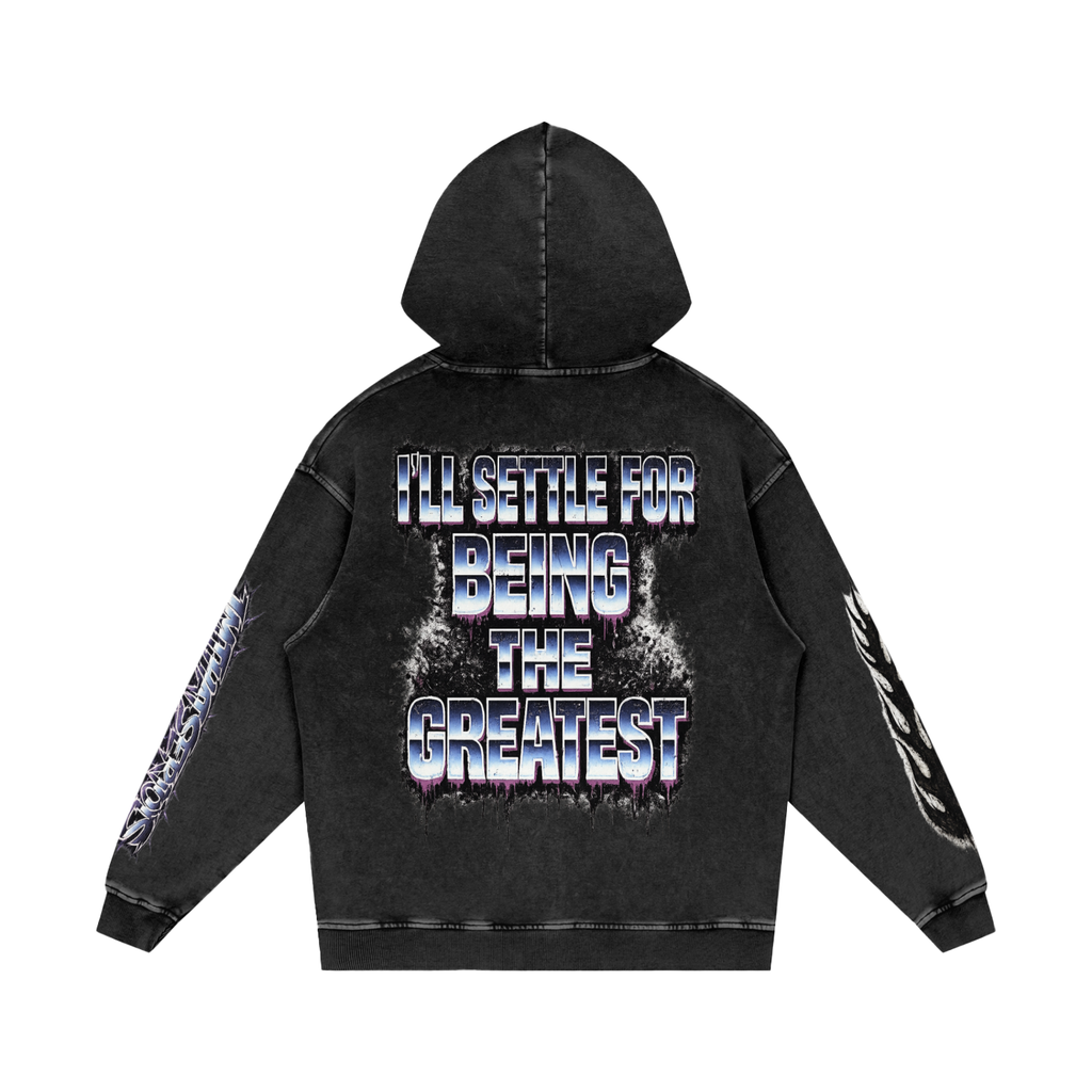 The Greatest,The Greatest Men,The Greatest Men Hoodie,Snow Washed Loose Cotton Hoodi,IMTHATSERIOUS,Men,Men Hoodie,Men Snow Washed Hoodie,Men Cotton Hoodie,Men Snow Washed Cotton Hoodie