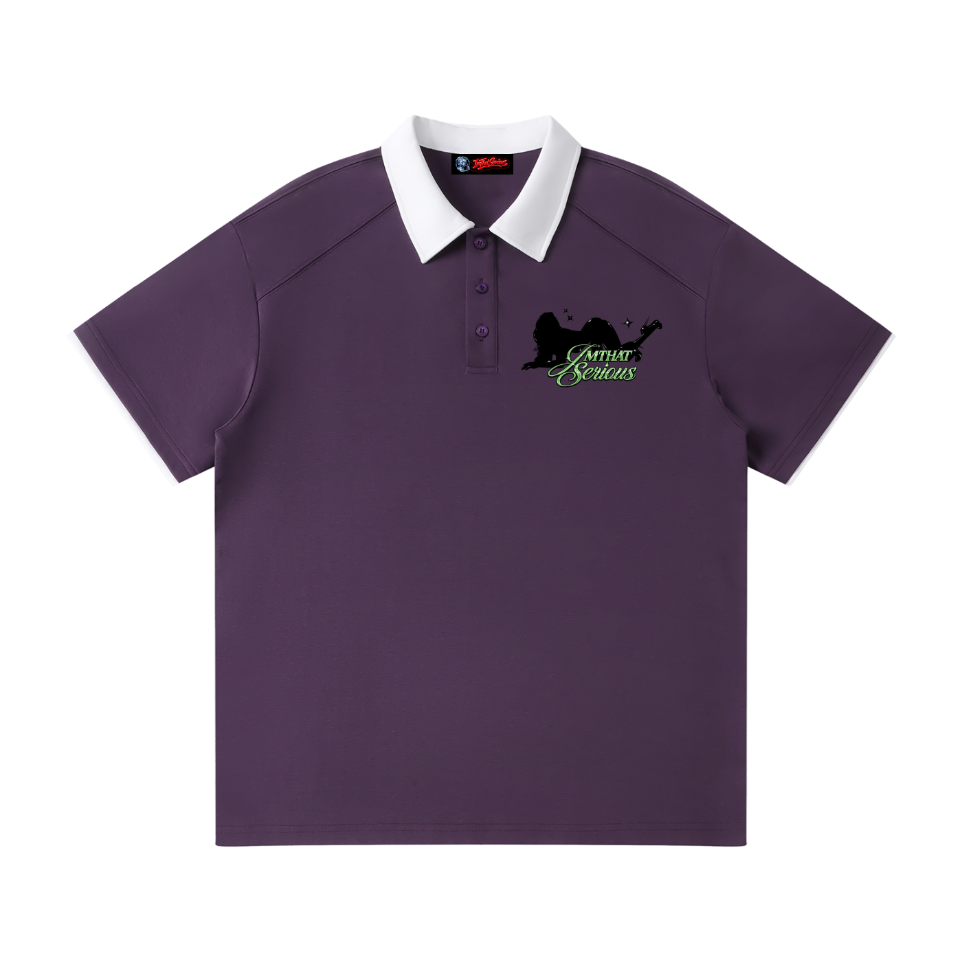 Contrast Collar Raglan Polo,IMTHATSERIOUS,Men,Polo Shirt,Men Polo Shirt,Contrast Collar Raglan Shirt,Men Collar Raglan Shirt,Men Contrast Collar Shirt