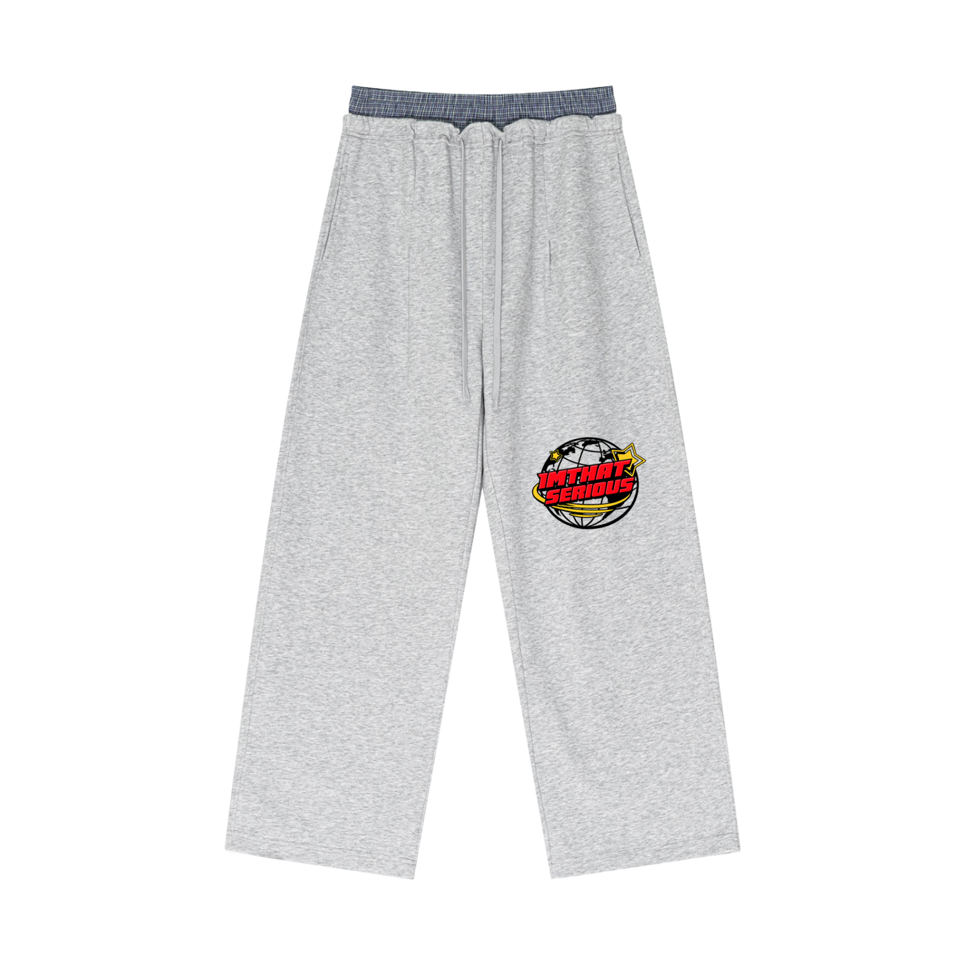 Plaid Contrast Waist Pants,men,women,imthatserious,pants,wasit pants